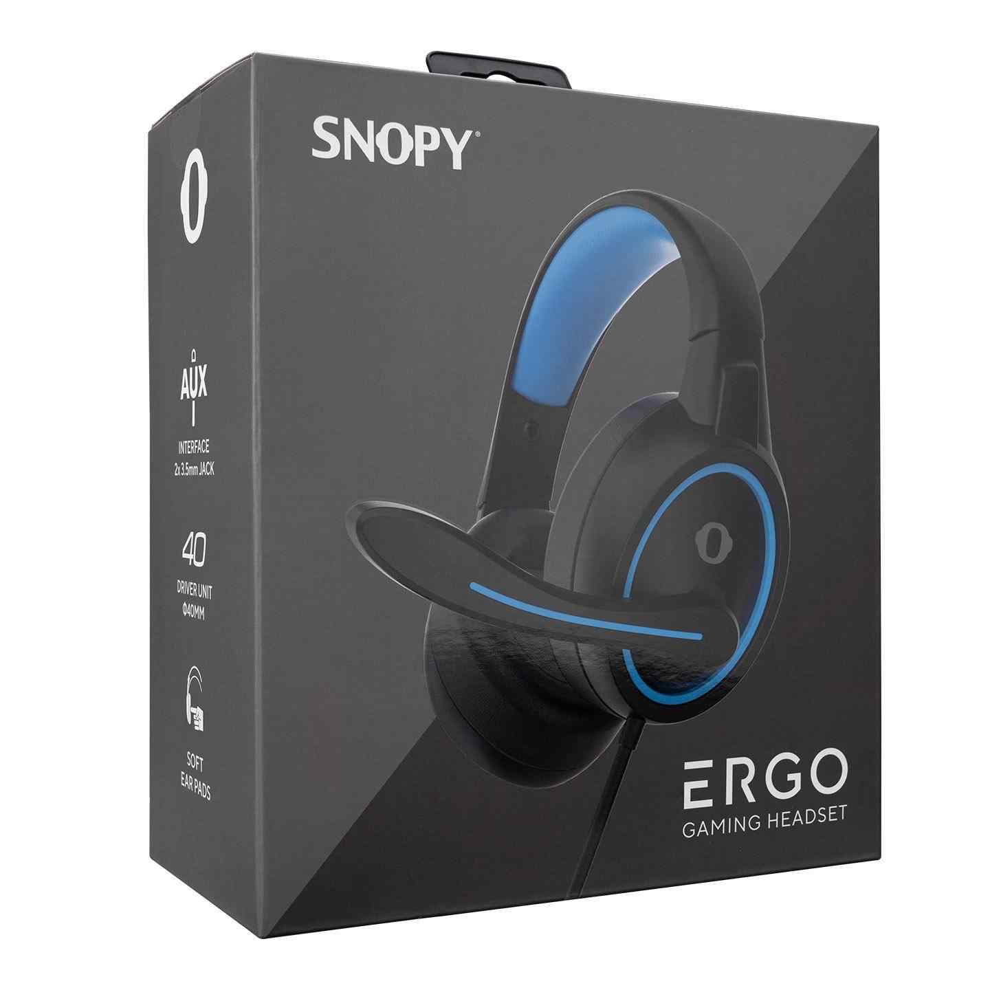 Snopy Rampage SN-GX1 ERGO Siyah/Mavi 3,5mm Gaming Oyuncu Mikrofonlu Kulaklık