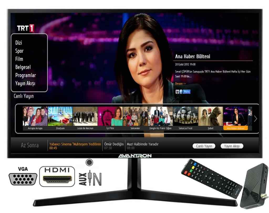 Avantron MS-M18 18.5 DAHİLİ HOPARLÖR+HD UYDU ALICI VGA HDMI AUX TV+PC MONİTÖR