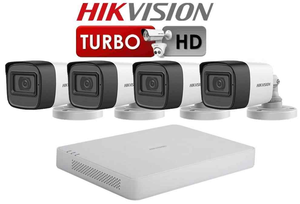 Hikvision 4 Kamera 2MP Turbo HD 1080P + Hikvision DS-7104HGHI-K1 H265 PRO+ Kayıt Cihazı Güvenlik Set
