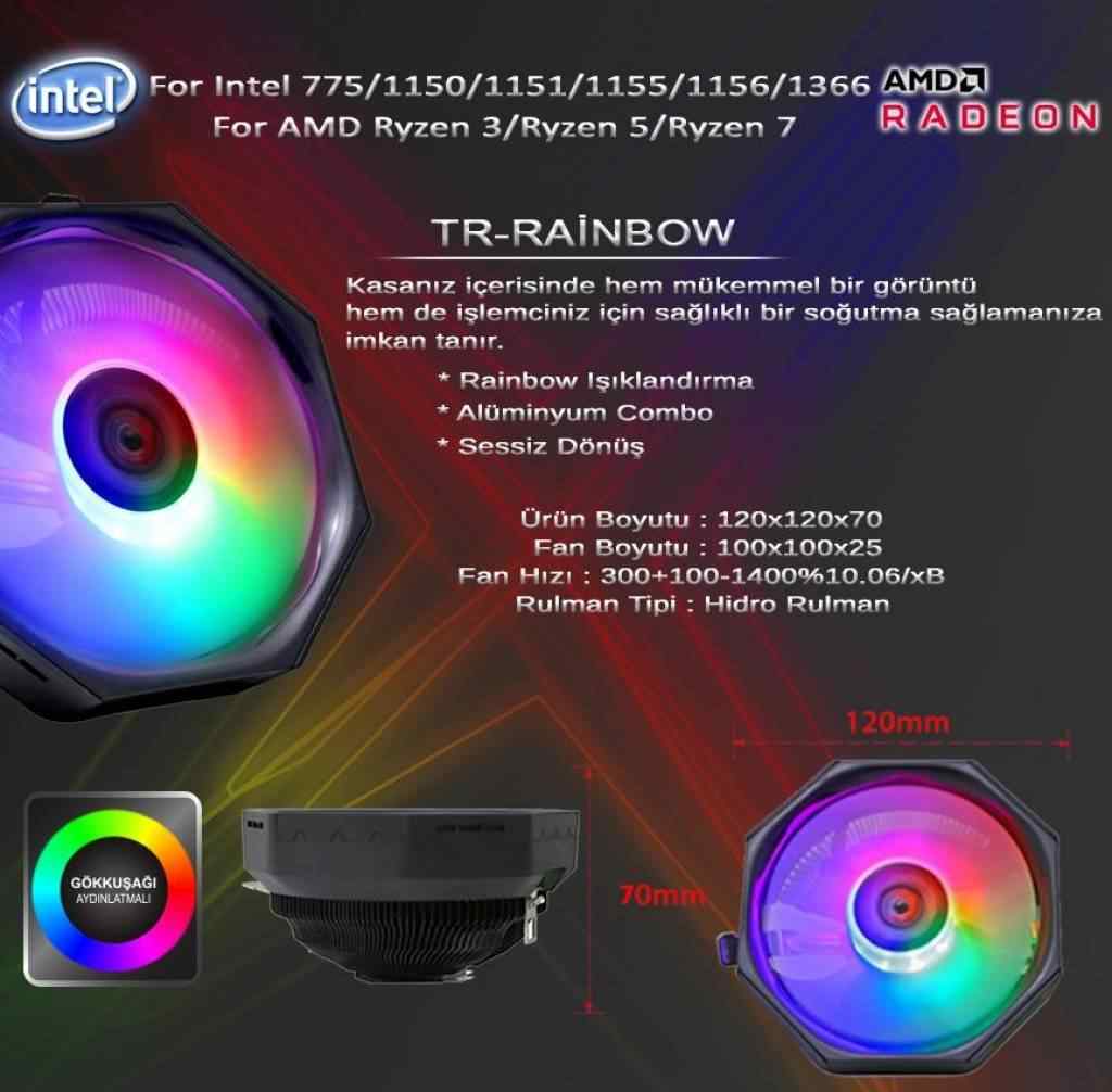 J-TECH X79 i5-3470 3.60GHz + 16GB RAM + H61C Anakart 1155pin + Rainbow CPU Fan Bundle Motherboard