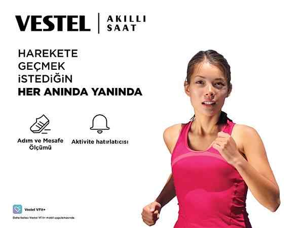 Vestel Akıllı Saat Mavi -Siyah Kordon hediyeli Vestel Türkiye Garantili