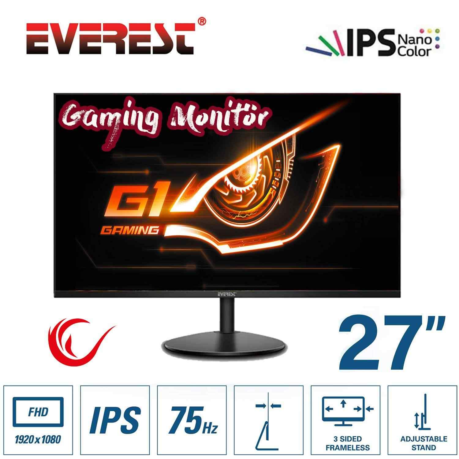 Everest M-735 27'' inch iPS Gaming Oyuncu FHD 75Hz Çerçevesiz Monitor (HDMI+VGA)