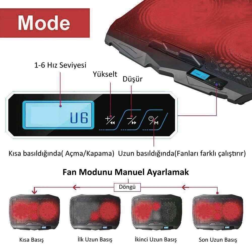 Ledli 4 Fanli Digital Yukseklik Kademeleri Notebook Sogutucu Dg 62 Jetucuzal Her Iste Teknoloji Bizimle