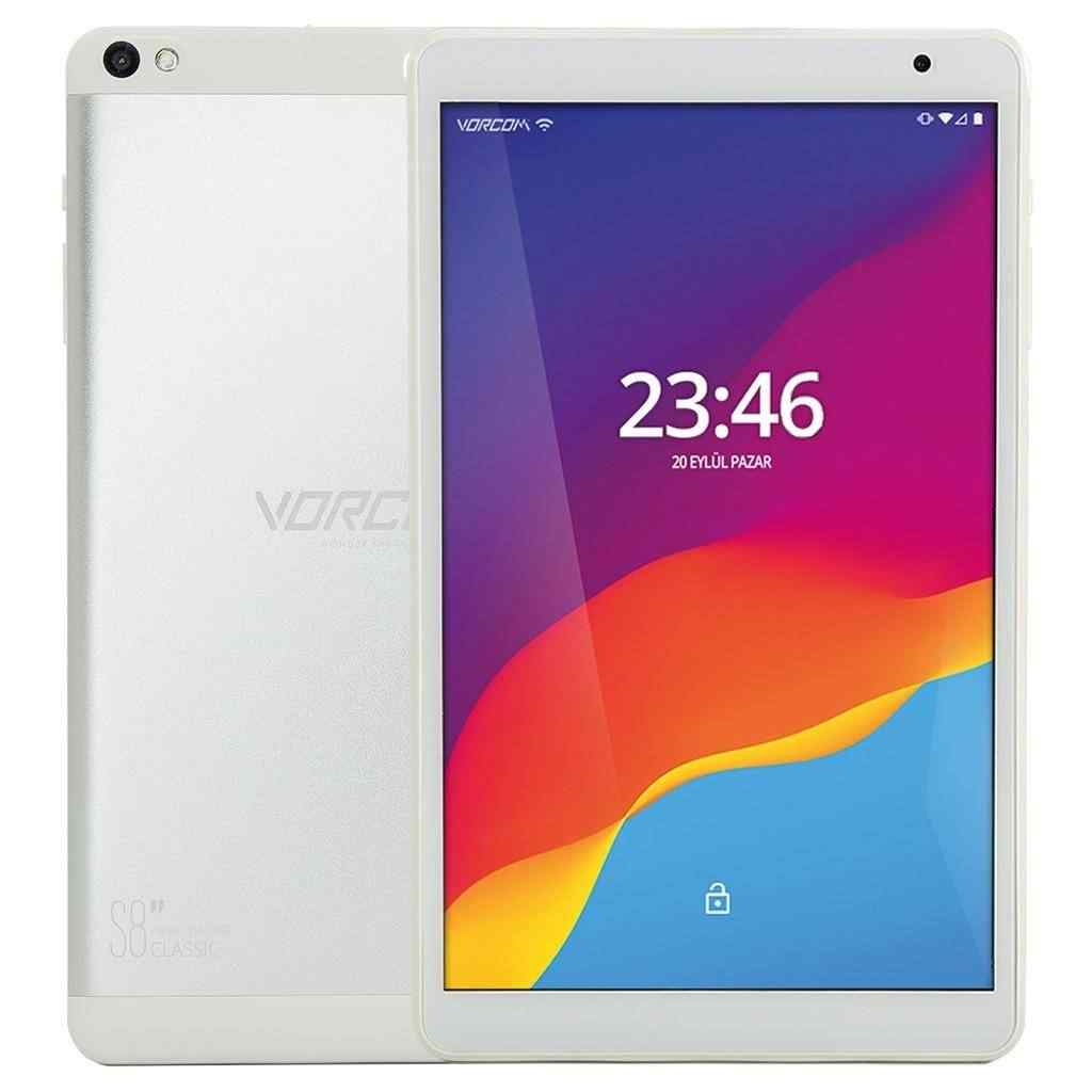 vorcom s8 2 gb 32 gb 8 ips tablet bilgisayar beyaz gumus