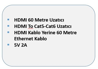 J-Tech EX2021 HD 4K HDMI To Cat5-Cat6 Extender 60 Metre Uzatıcı