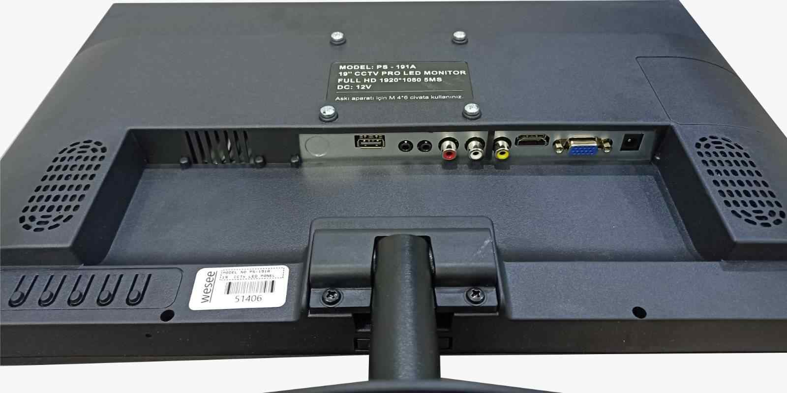 Wesee PS-191A 19 5MS HDMI+VGA+USB+Ses Full HD Pro Monitör LED TV